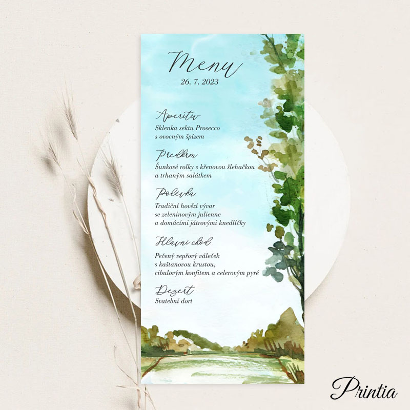 Wedding menu with nature