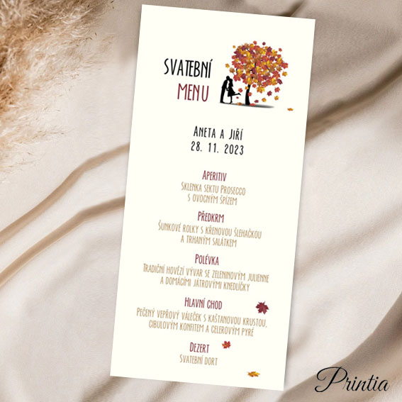 Autumn wedding menu