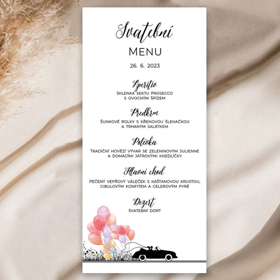 Wedding menu