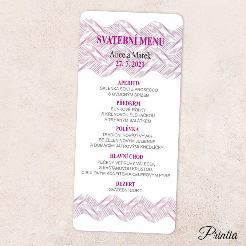 Wedding menu passport theme