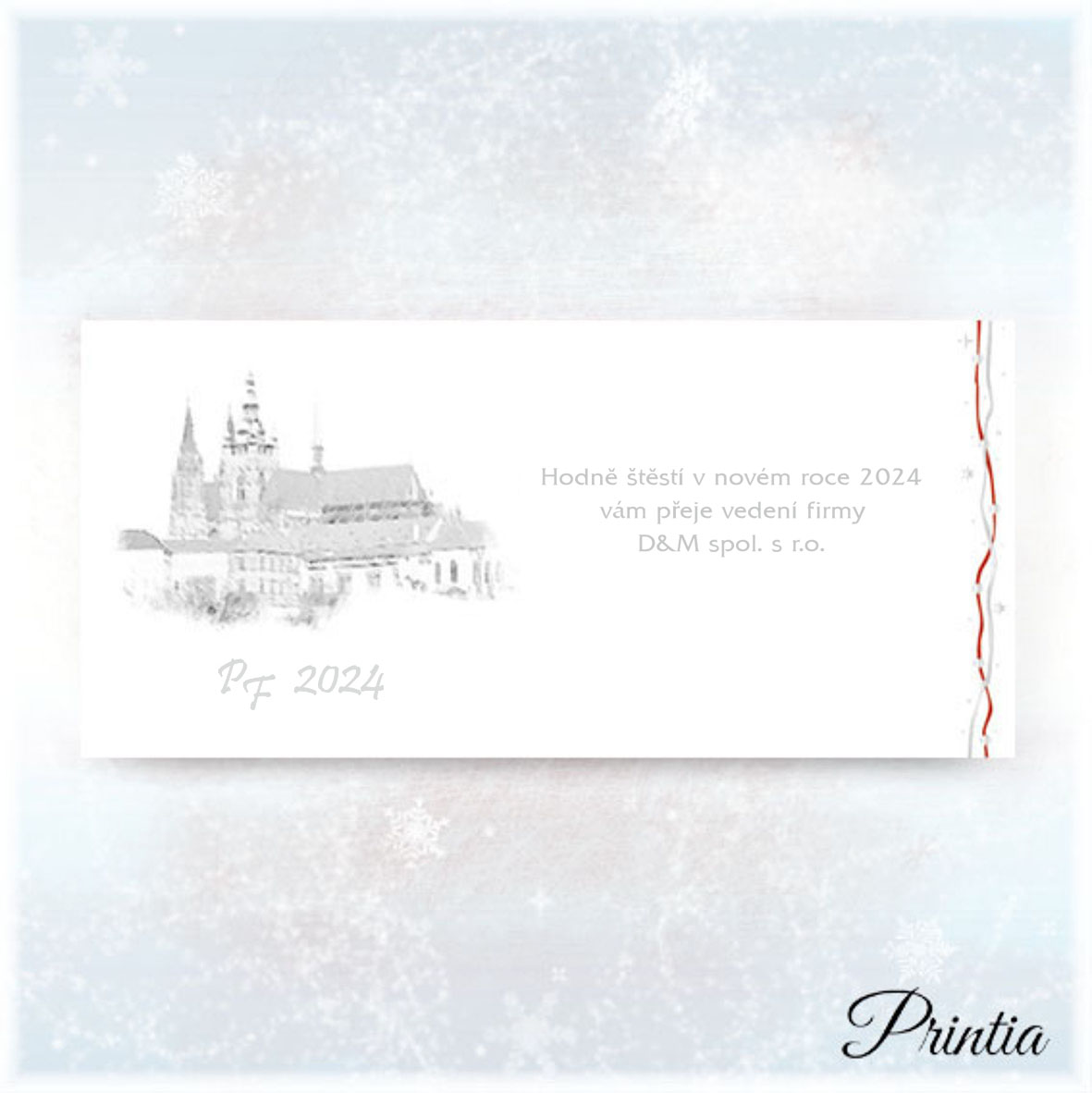 New Year's card with Prague Castle 