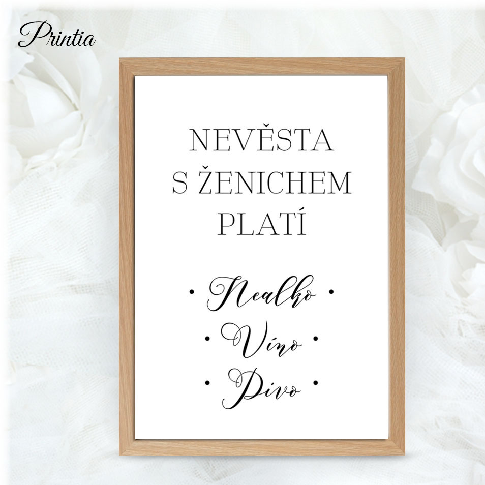 Cedule na svatbu Nevěsta s ženichem platí