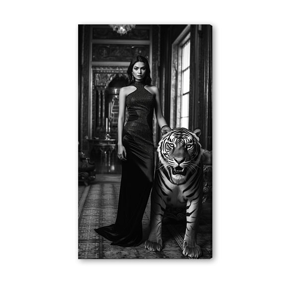 Obraz na zeď Žena s tygrem No.46