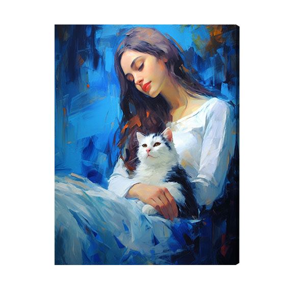 Obraz na zeď Lady with Cat No.99