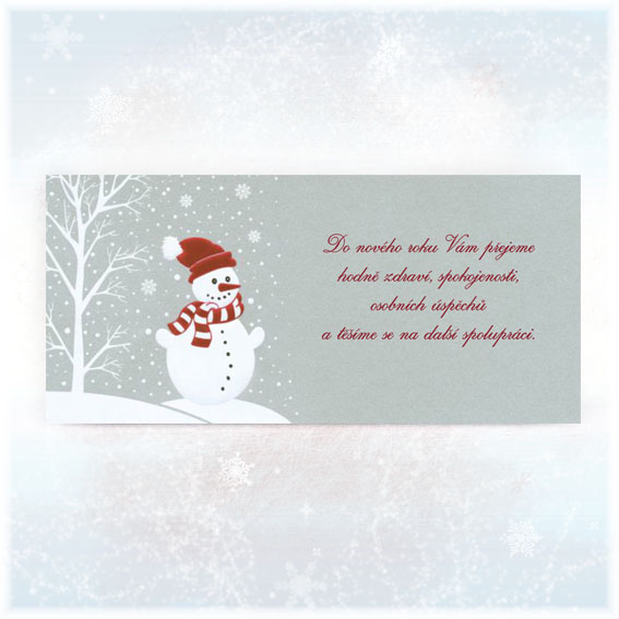 New Year's card with a snowman