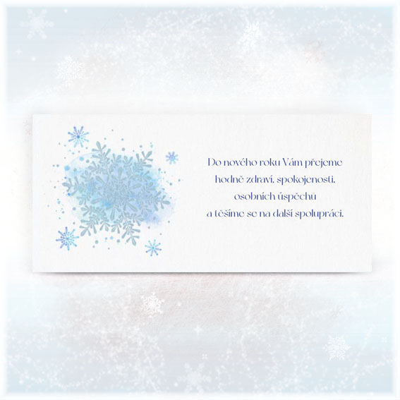 New Year's greeting card with snowflake embossing