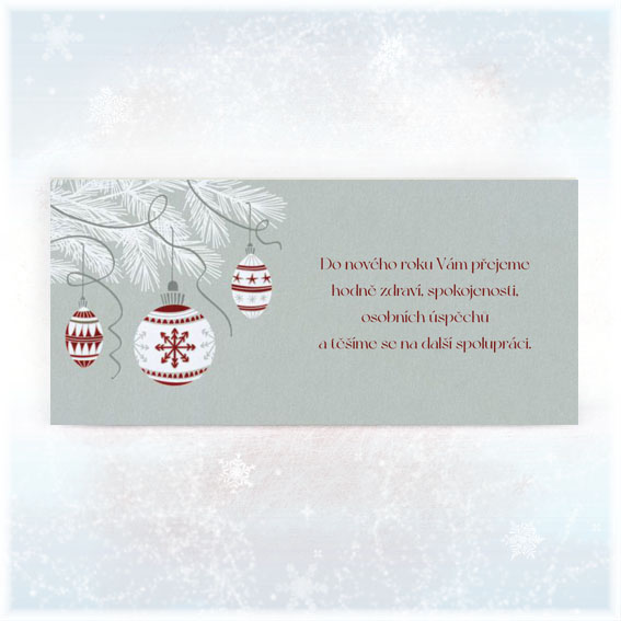 New Year's card with embossed Christmas decorations