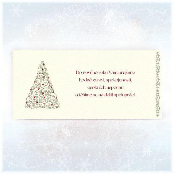 New Year's card with Christmas tree embossing