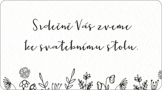 Table invitation with drawn flowers