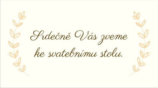 Pozvánky ke svatebnímu stolu