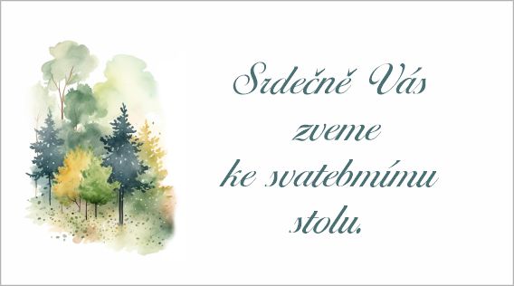 Svatební pozvánka ke stolu