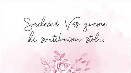 Svatební pozvánka ke stolu