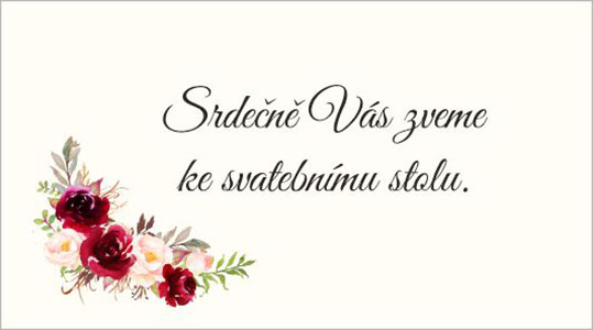 Svatební pozvánky ke stolu