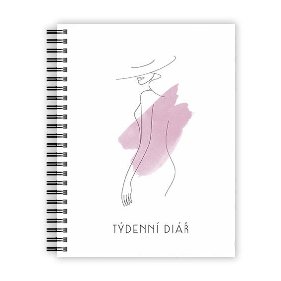 Elegant diary with a female silhouette