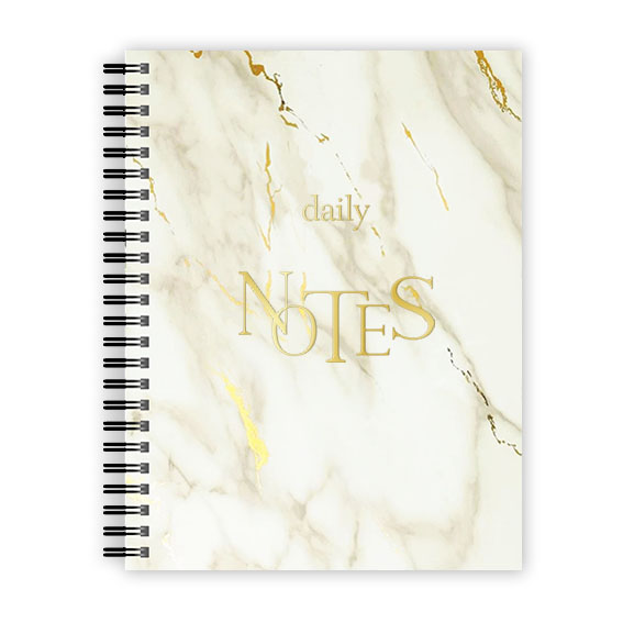 Daily notes diary with gold lettering