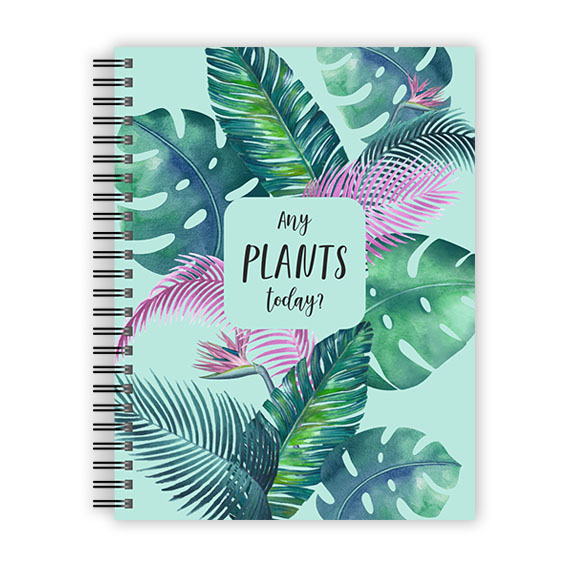 Planner with a tropical plants