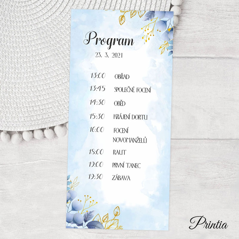 Blue wedding timeline