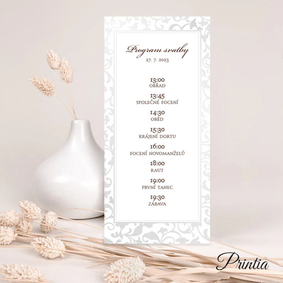 Wedding program with floral border