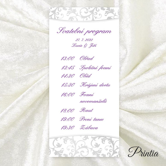 Svadobný program s perleťovou razbou