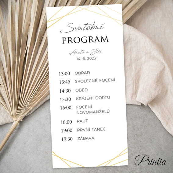 Wedding timeline with glossy lines