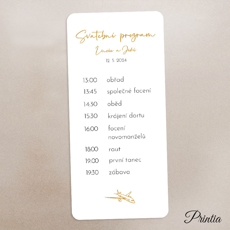 Wedding timeline plane ticket