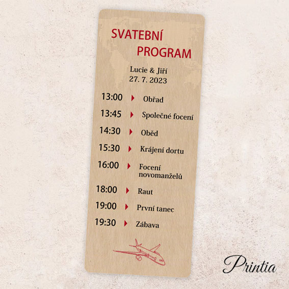 Svatební program letenka