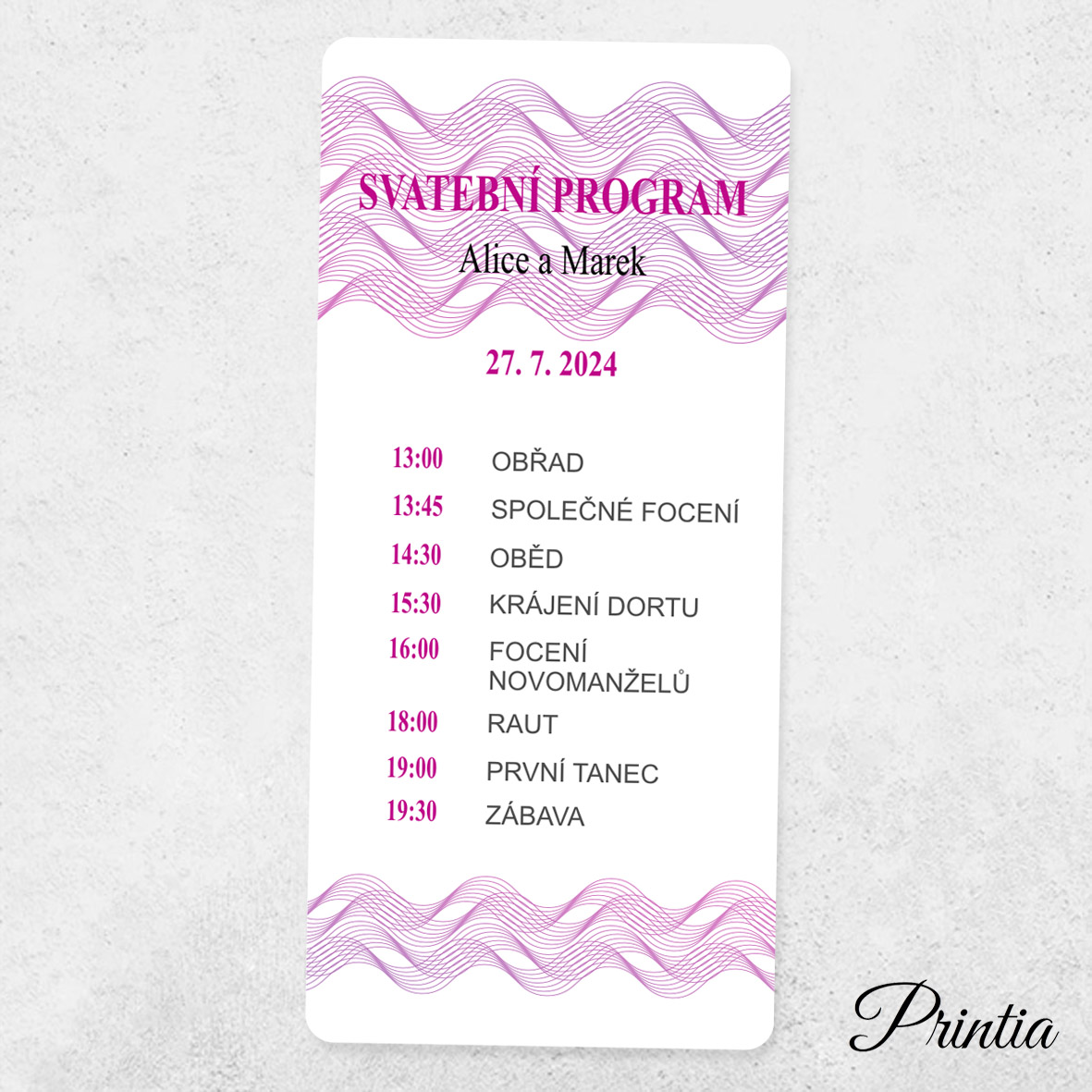 Program svadobného dňa s vlnovkami