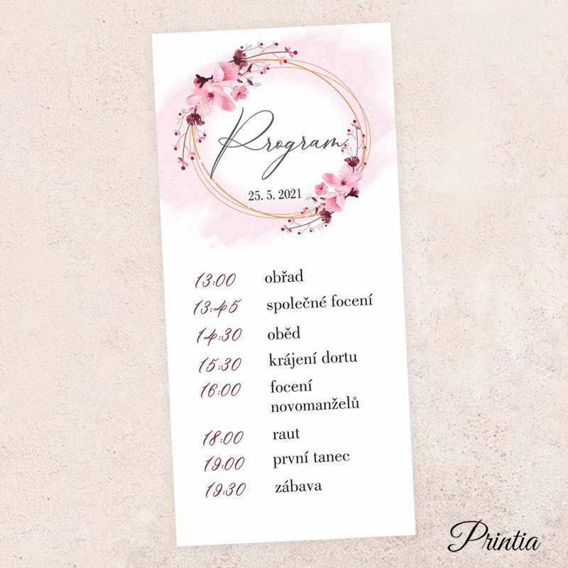 Wedding timeline with blossoms