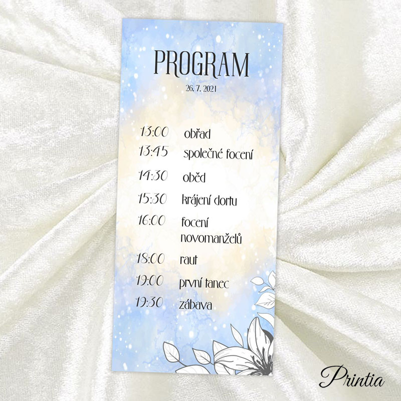 Wedding timeline with flowers