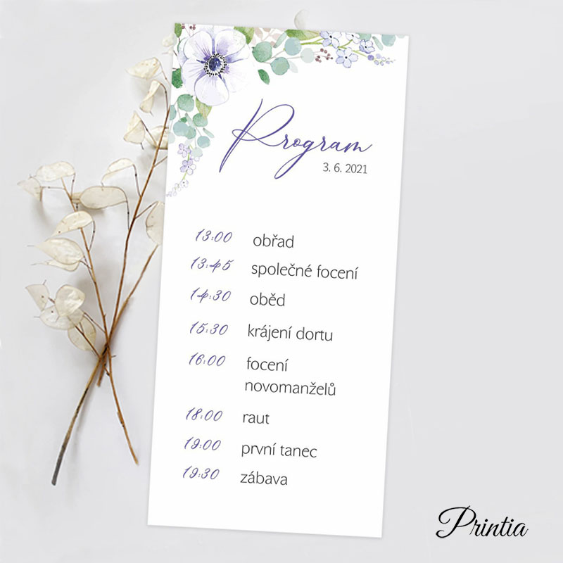 Wedding timeline with bright flowers