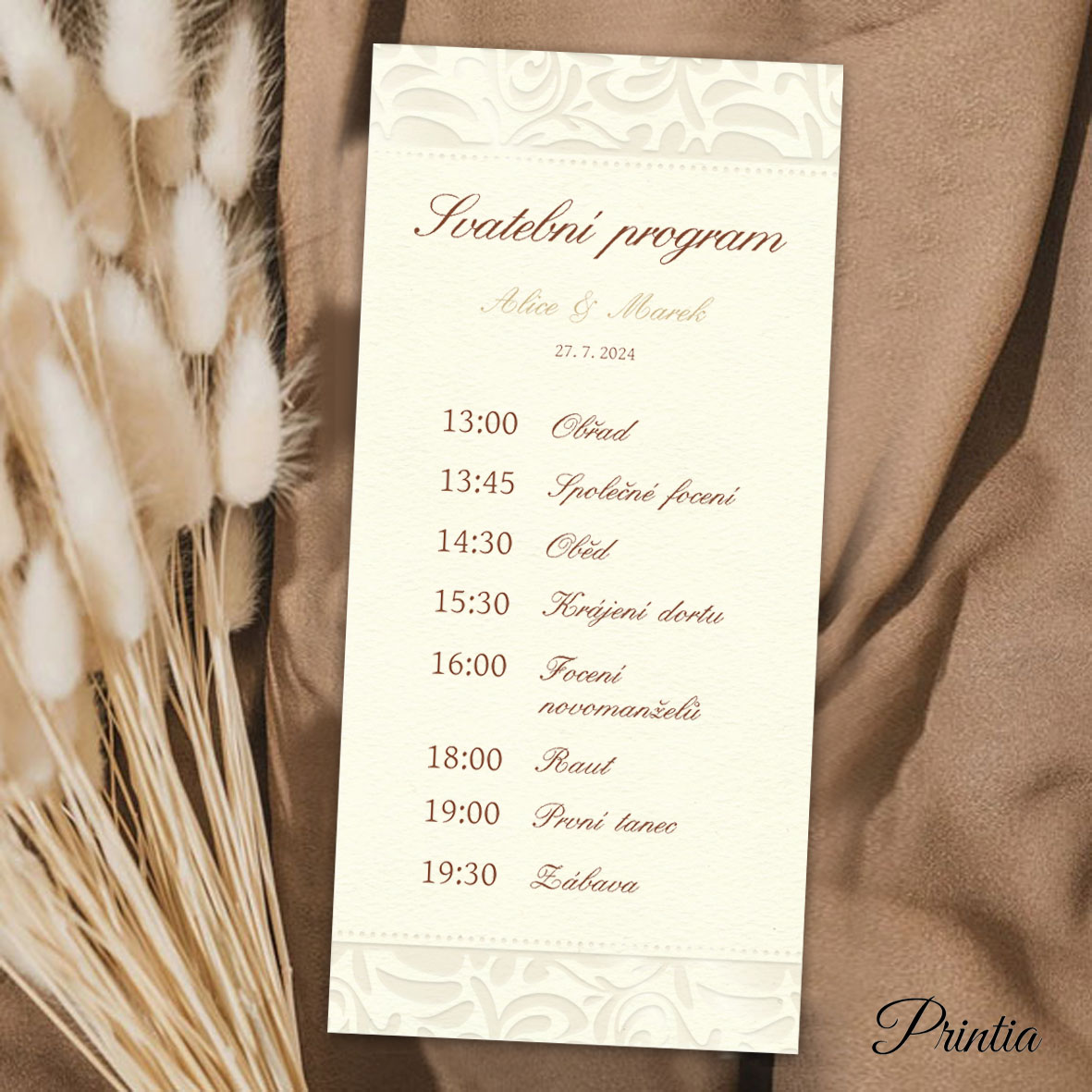 Creamy wedding timeline