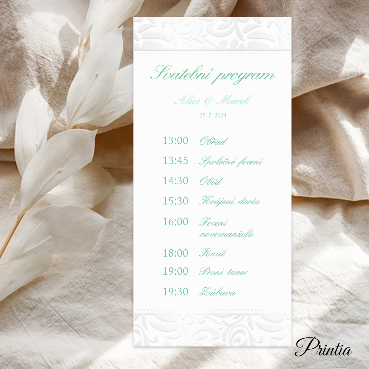 Mint wedding timeline