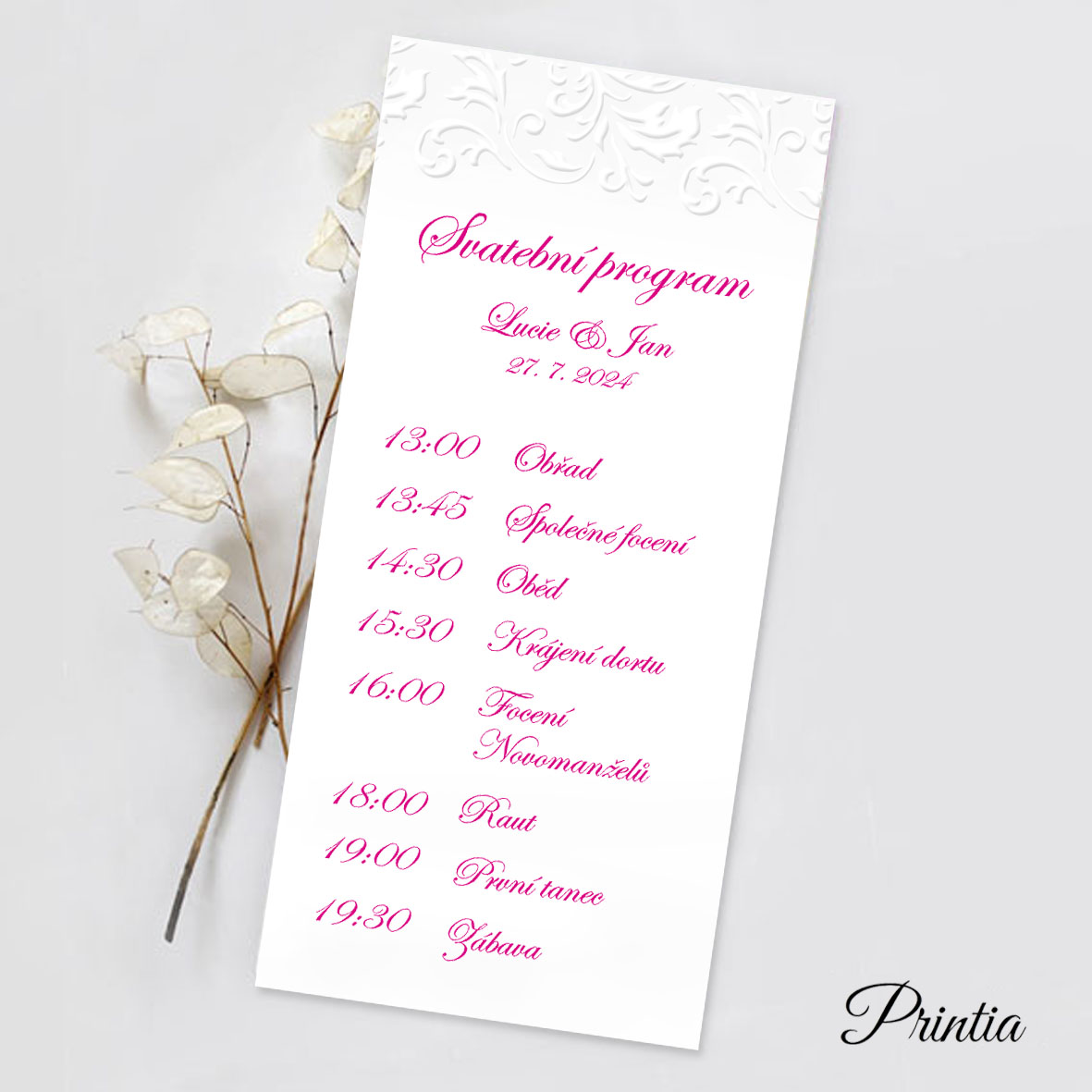 Wedding timeline with relief