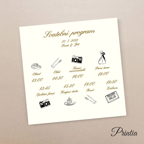 Wedding program with icons