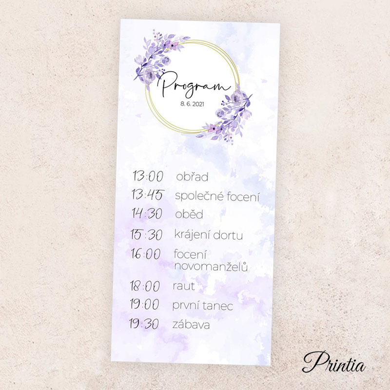 Purple wedding program