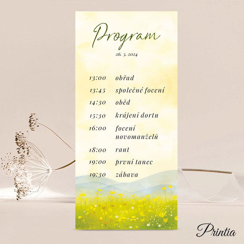 Wedding day timeline with a meadow