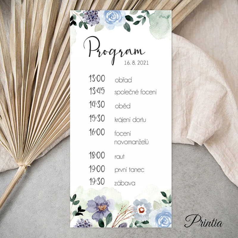 Wedding timeline with flowers