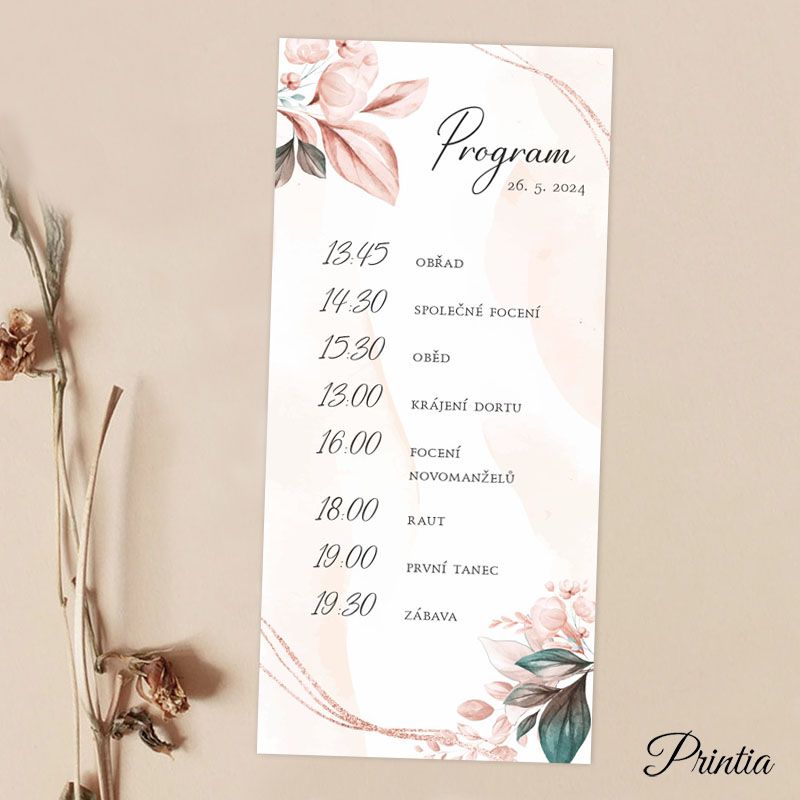 Floral wedding timeline