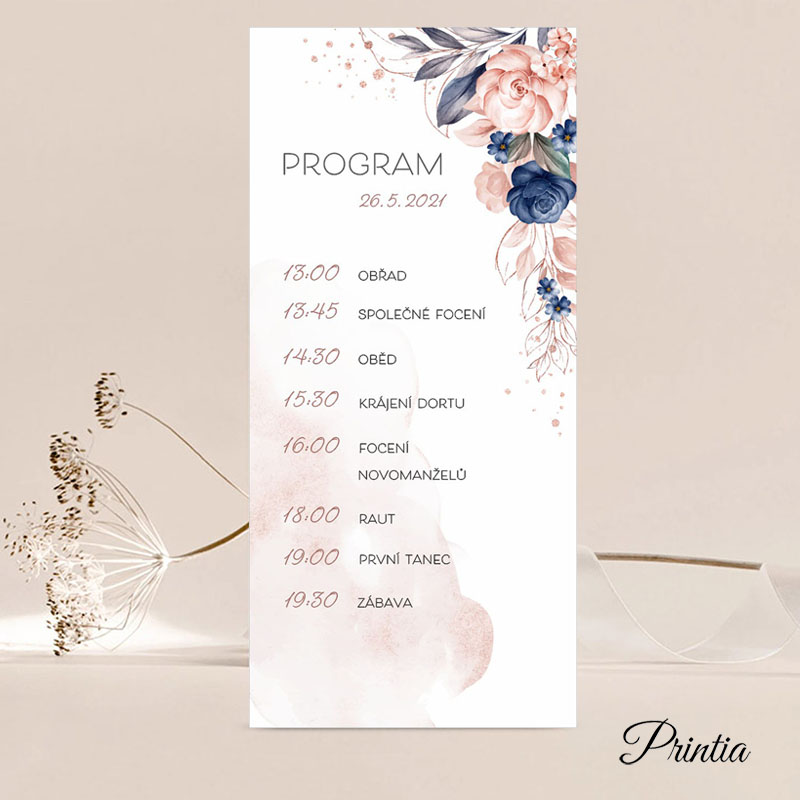 Watercolor wedding timeline