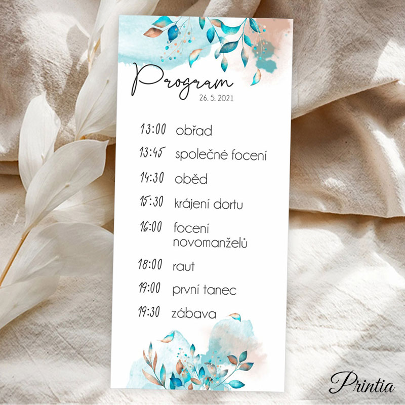 Turquoise wedding timeline