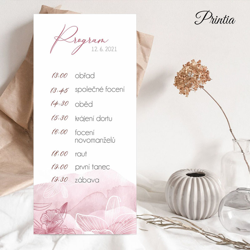 Watercolor wedding timeline