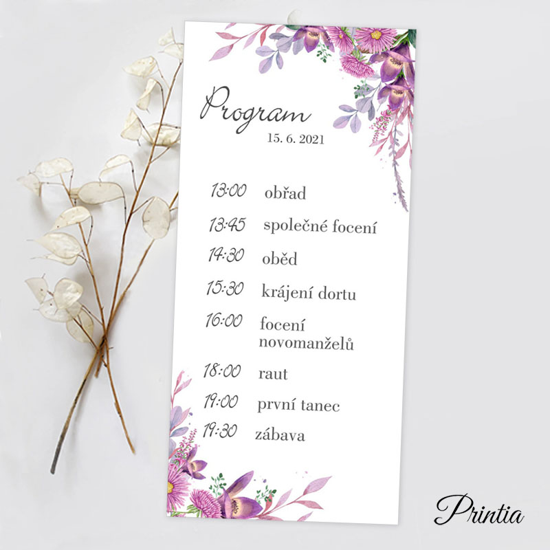 Wedding timeline with flowers