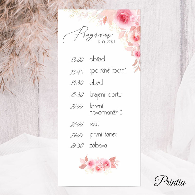 Wedding timeline with roses