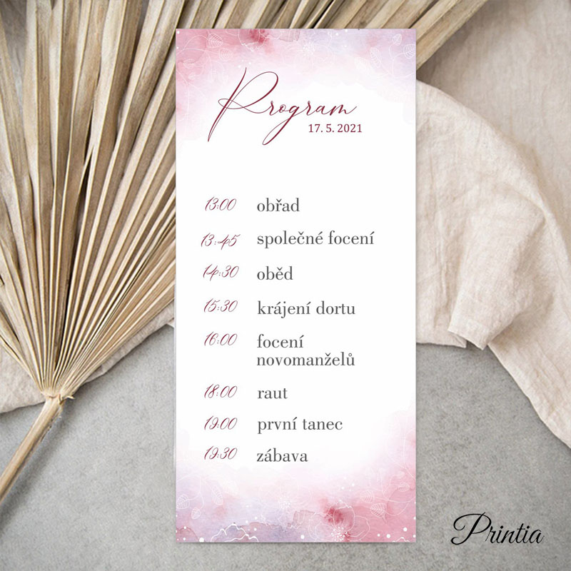 Watercolor wedding timeline