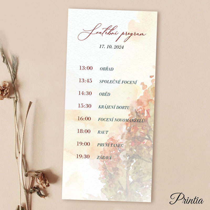 Autumn tree wedding timeline