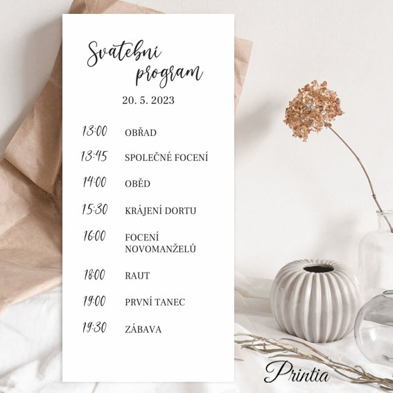 Simple wedding timeline