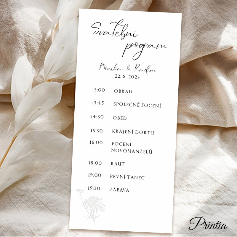 Wedding timeline with flower