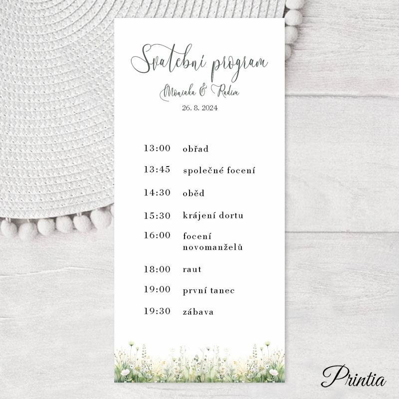 Wedding day timeline with a meadow