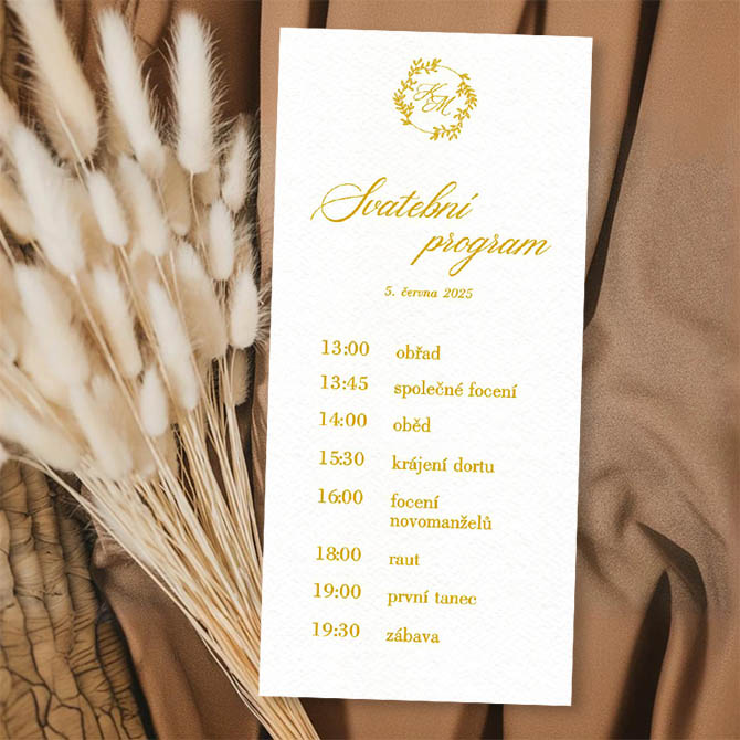 Wedding day program