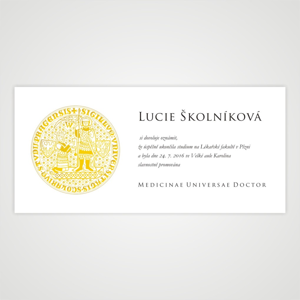 Graduation Card Charles University